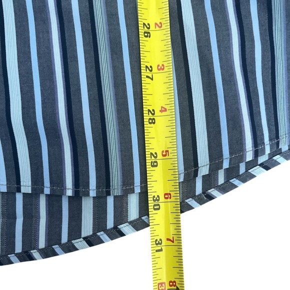 Men's Bugatchi Classic Fit Dress Shirt Blue Stripe Long Sleeve Button Up L - Picture 5 of 5